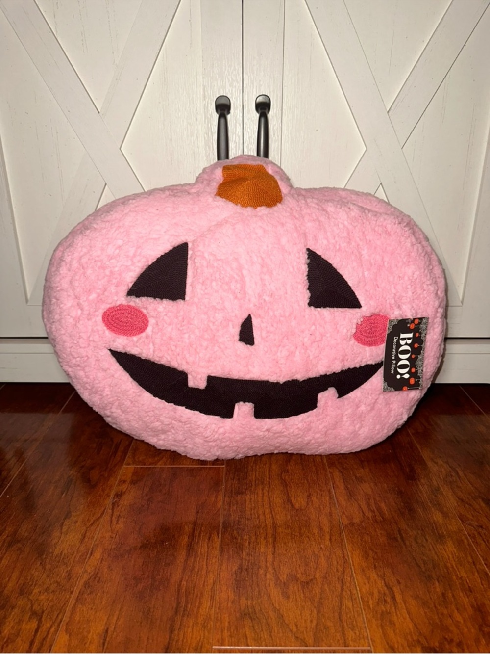 Halloween Pink Plush Pumpkin Decorative Pillow